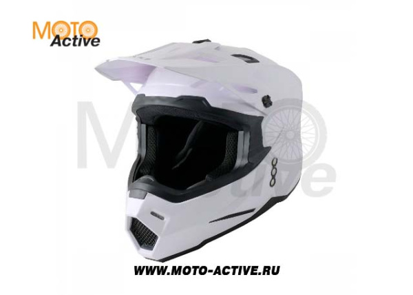 Шлем (кроссовый) Ataki JK801 Solid, белый глянцевый